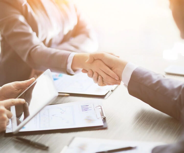 Business People Shaking Hands, Finishing Up Meeting